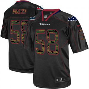 Hommes Nike Houston Texans # 58 Brooks Reed Élite noir Camo Fashion NFL Maillot Magasin