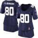 Women Nike Houston Texans &80 Andre Johnson Elite Navy Blue Breast Cancer Awareness NFL Jersey