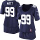 Women Nike Houston Texans &99 J.J. Watt Elite Navy Blue Breast Cancer Awareness NFL Jersey