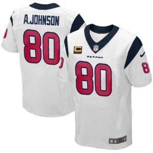 Hommes Nike Houston Texans # 80 Andre Johnson élite blanc C Patch NFL Maillot Magasin
