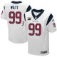 Men Nike Houston Texans &99 J.J. Watt Elite White C Patch NFL Jersey