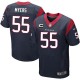 Men Nike Houston Texans &55 Chris Myers Elite Navy Blue Team Color C Patch NFL Jersey