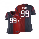 Women Nike Houston Texans &99 J.J. Watt Elite Alternate/Team Two Tone 10TH Patch NFL Jersey