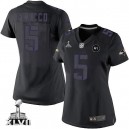 Women Nike Baltimore Ravens &5 Joe Flacco Elite Black Impact Super Bowl XLVII NFL Jersey