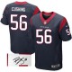 Men Nike Houston Texans &56 Brian Cushing Navy Blue Team Color Elite Autographed NFL Jersey