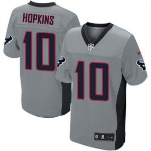 Hommes Nike Houston Texans # 10 DeAndre Hopkins élite gris ombre NFL Maillot Magasin