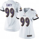 Women Nike Baltimore Ravens &99 Chris Canty Elite White NFL Jersey