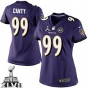 Women Nike Baltimore Ravens &99 Chris Canty Elite Purple Team Color Super Bowl XLVII NFL Jersey