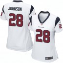 Women Nike Houston Texans &28 Dennis Johnson Elite White NFL Jersey