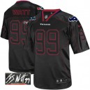Men Nike Houston Texans &99 J.J. Watt Elite Lights Out Black Autographed NFL Jersey