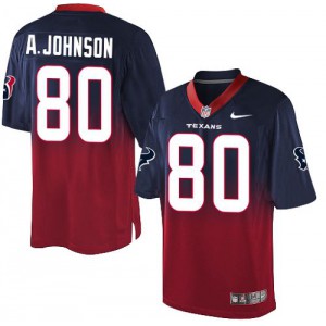 Hommes Nike Houston Texans # 80 Andre Johnson élite Navy/Rouge Fadeaway NFL Maillot Magasin