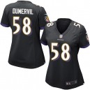 Women Nike Baltimore Ravens &58 Elvis Dumervil Elite Black Alternate NFL Jersey