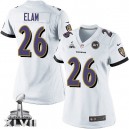 Women Nike Baltimore Ravens &26 Matt Elam Elite White Super Bowl XLVII NFL Jersey