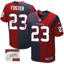 Men Nike Houston Texans &23 Arian Foster Elite Alternate/Team Two Tone Autographed NFL Jersey