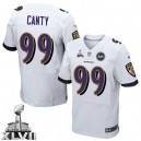 Men Nike Baltimore Ravens &99 Chris Canty Elite White Super Bowl XLVII NFL Jersey