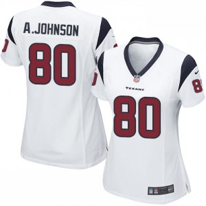 Femmes Nike Houston Texans # 80 Élite Andre Johnson blanc NFL Maillot Magasin