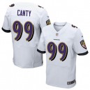 Men Nike Baltimore Ravens &99 Chris Canty Elite White NFL Jersey