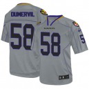 Men Nike Baltimore Ravens &58 Elvis Dumervil Elite Lights Out Grey NFL Jersey