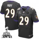 Men Nike Baltimore Ravens &29 Michael Huff Elite Black Alternate Super Bowl XLVII NFL Jersey
