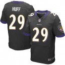 Men Nike Baltimore Ravens &29 Michael Huff Elite Black Alternate NFL Jersey