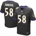 Men Nike Baltimore Ravens &58 Elvis Dumervil Elite Black Alternate NFL Jersey