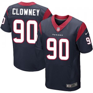 Hommes Nike Houston Texans # 90 Jadeveon Clowney élite bleu marine équipe NFL Maillot Magasin de couleur