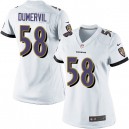 Women Nike Baltimore Ravens &58 Elvis Dumervil Elite White NFL Jersey