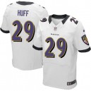 Men Nike Baltimore Ravens &29 Michael Huff Elite White NFL Jersey