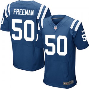 Hommes Nike Indianapolis Colts # 50 Jerrell Freeman élite bleu Royal équipe NFL Maillot Magasin de couleur