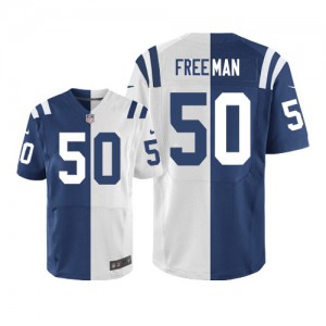 Hommes Nike Indianapolis Colts # 50 Jerrell Freeman élite Team/route deux tonnes NFL Maillot Magasin