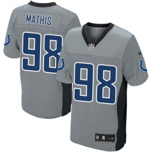 Hommes Nike Indianapolis Colts # 98 Robert Mathis Élite gris ombre NFL Maillot Magasin