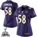 Women Nike Baltimore Ravens &58 Elvis Dumervil Elite Purple Team Color Super Bowl XLVII NFL Jersey