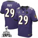 Men Nike Baltimore Ravens &29 Michael Huff Elite Purple Team Color Super Bowl XLVII NFL Jersey