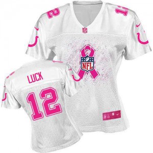 Femmes Nike Indianapolis Colts # 12 Andrew chance élite blanc 2012 Breast Cancer Awareness NFL Maillot Magasin