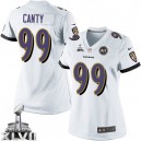 Women Nike Baltimore Ravens &99 Chris Canty Elite White Super Bowl XLVII NFL Jersey