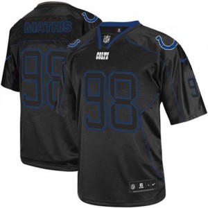 Hommes Nike Indianapolis Colts # 98 Robert Mathis Élite Lights Out noir NFL Maillot Magasin