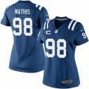 Women Nike Indianapolis Colts &98 Robert Mathis Elite Royal Blue Team Color C Patch NFL Jersey