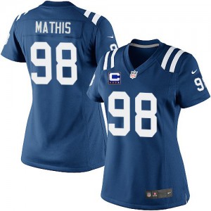 Femmes Nike Indianapolis Colts # 98 Robert Mathis Élite bleu Royal équipe couleur C Patch NFL Maillot Magasin Femmes Nike Indianapolis Colts # 98 Robert Mathis Élite bleu Royal équipe couleur C Patch NFL Maillot Magasin