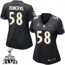 Women Nike Baltimore Ravens &58 Elvis Dumervil Elite Black Alternate Super Bowl XLVII NFL Jersey