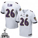 Men Nike Baltimore Ravens &26 Matt Elam Elite White Super Bowl XLVII NFL Jersey