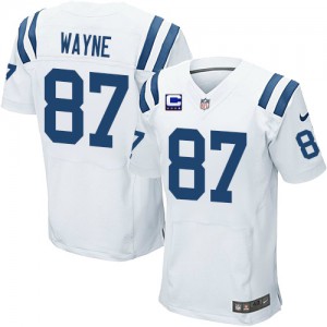 Hommes Nike Indianapolis Colts # Reggie Wayne élite blanche 87C Patch NFL Maillot Magasin