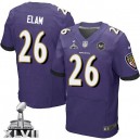 Men Nike Baltimore Ravens &26 Matt Elam Elite Purple Team Color Super Bowl XLVII NFL Jersey