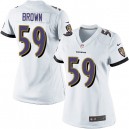 Women Nike Baltimore Ravens &59 Arthur Brown Elite White NFL Jersey