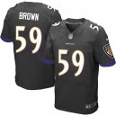 Men Nike Baltimore Ravens &59 Arthur Brown Elite Black Alternate NFL Jersey