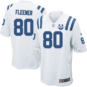 Colts d'Indianapolis de jeunesse Nike # 80 Coby Fleener Élite blanc 30 saisons Patch NFL Maillot Magasin
