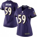 Women Nike Baltimore Ravens &59 Arthur Brown Elite Purple Team Color NFL Jersey