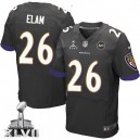 Men Nike Baltimore Ravens &26 Matt Elam Elite Black Alternate Super Bowl XLVII NFL Jersey