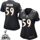 Women Nike Baltimore Ravens &59 Arthur Brown Elite Black Alternate Super Bowl XLVII NFL Jersey