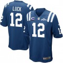 Youth Nike Indianapolis Colts &12 Andrew Luck Elite Royal Blue Team Color C Patch 30th Seasons Patch NFL Jersey