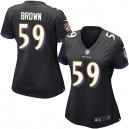Women Nike Baltimore Ravens &59 Arthur Brown Elite Black Alternate NFL Jersey